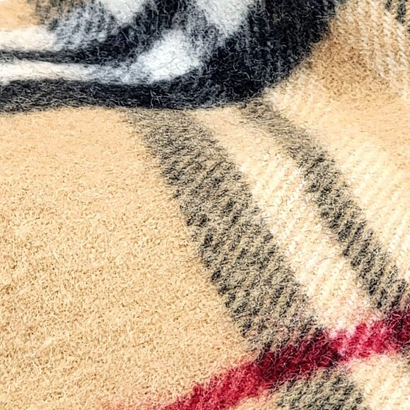 Preston & York Tan Preppy Dark Academia  Plaid Winter Scarf With Fringe - Picture 7 of 8